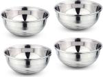 NEELAM Stainless Steel 6 22G Diamond Prem Vati, 250 ml, Set of 4 Stainless Steel Vegetable Bowl (Silver, Pack of 4)