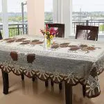 Kuber Industries Dining Table Cover 6 Seater|Table Cover Cotton (Brown)