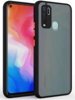 AmericHome Vivo Y30, Model 1938, Vivo Y50, Model 1935 Black Plastic Shock Proof Mobile Front & Back Case