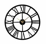 TW TICKER Metal Wall Clock for Home Office and Hall-Large Stylish Modern Analog Clock (Black, 60 CM)