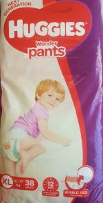 Huggies White Baby Diapers 1 - 2 Years XL 38 Pieces |Pack of 2