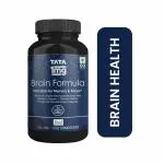 Tata 1mg Brain Formula With Vitamin B Complex, L-Tyrosine, L-Theanine, Brahmi, Ginkgo And Pine Bark Extract Capsule Helps In Improving Memory And Concentration For Unisex (Pack Of 60 Capsules)