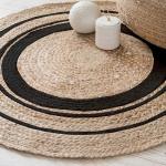 Jute Rug Carpet, Braided Rug, Hand Woven & Reversible,Vibrant Fabric Rags for Living Room, Bedroom, Kitchen, entryways and Decoration ( Pack of 1) Size 80 cm Round