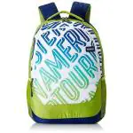 American Tourister Backpack For Men Women | POPIN Polyester Striped Backpack | Travel Backpack For Women Girls | College Bag For Boys Men | School Bag | Casual Bag, 31 Ltrs, Blue and Green