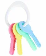 GrestBPA Free Non Toxic 4 Key Teether For New Born Babies Multicolor Set of 4