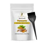 Herb Swif Turmeric Facial Hair Removal Wax Powder, 10 Min Painless Herbal Hair Removal Waxing Powder, All Types Of Hair Skin Hands Legs Underarms Private Bikini Part -100 GM (Bikini Wax Powder with brush - Pack of 1)
