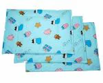 Ssanvi Blue Ice Cream Print Bedding Set Waterproof Plastic Sheet with 3 Psc