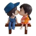 TIED RIBBONS Multicolor Romantic On Bench Decorative Miniature Showpiece Valentine Gift