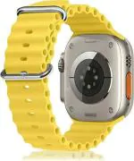 Wescon Bands Apple Watch Straps Velcro Adjustable Strap for iWatch Series Ultra Smart Watch Strap (Yellow)