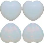 Astroghar Opalite Crystal Pocket Puffy Hearts For Reiki Healing Opelite 30 mm (Pack Of 4)