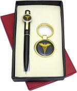 UJJi 2in1 Doctor Logo Brass Keyring & Ball Pen Combo