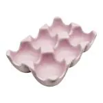 Kookee Ceramic 6 Egg Tray / Crate for countertop Refrigerator, Holder for half dozen Chicken Eggs organizer for kitchen storage, (8584)