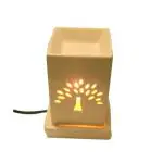 Mkd2 Rise Square Ceramic Electric Aroma Oil Burner I Aroma Burner Oil Diffuser Lamp for Home Fragrance at Home, Office, Hotel, SPA (Mustard 7 inch)