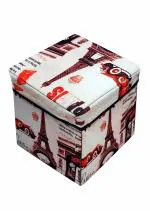 WIDERZONEFolding Organizer Storage Ottoman Bench Footrest Stool Coffee Table Cube, Camping Fishing Toys Chest Stool, Quick and Easy Assembly, 22L Capacity, Padded