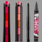 Groovs Combo of 5 in 1 5 shades pop push lipstick Red edition and Nude edition, Black sketch Eyeliner easy apply , Black Kajal Pencil cum eyebrow pencil, Pack of 4