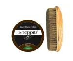 Sheppits Premium Wax Shoe Polish (Brown) & Wooden Shoe Polish Brush (Brown) Combo | Shoe Care Kit