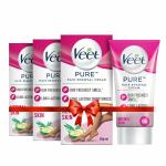 body binge Veet Pure Hair Removal Cream for Women With No Ammonia Smell, Normal Skin - 50g (Pack of 3) | Suitable for Legs, Underarms, Bikini Line, Arms | 2x Longer Lasting Smoothness than Razors