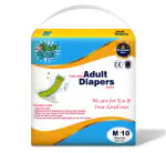BON BON Premium Medium Adult Diaper Disposable Tape Style (M- 28-43 INCH) Adult Diaper M 10 PCS Multiple Tape Fastners Over Night Protection Ultra Leak Guard and Anti-Bacterial Absorbent Core (M Pack of 1)