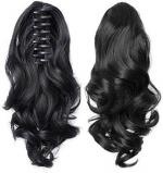Shivoria Ponytails Hairpiece Wavy Claw Clip Ponytail Hair Extensions 22 inch (Black)