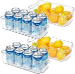 Golden bird Clear Plastic Pantry Organizer Bins Set, Food Storage Bins with Handle For Refrigerator, Fridge, Cabinet, Kitchen, Countertops, Cupboard, BPA free (12.5 L x 6.3 W x 3.5 H, 8)