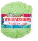 WOAFASHIONS - WORLD OF ARTS Mint Green Acrylic Hand Knitting Yarn, 200 G