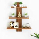 Freeliving Wooden Wall Shelves for Living Room Floating Book Rack Furniture for Study Room Wall Decor Shelf for Home Decor 3 Tiers Standard Size