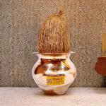 BHAKTI 2 SHAKTI MAKING WORSHIP SPECIAL- Pooja Kalash (4.5 inch) with Nariyal | Pure Copper Kalash for pooja with Coconut | Tamba Lota with Rich Watery Nariyal (1 pieces Set) Kalash Nariyal Puja