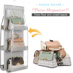 Homeleven 6 Pocket Hanging Purse Handbag Organizer Foldable Cupboards Organizer - Multicolor