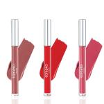 Flicka Any 3 Tomato Liquid Lipstick Combo -Nude, Tomato Red & Pinkish Nude | Ultra Smooth Non Transfer Liquid Matte Lipstick | Weightless , Silky Matte Finish