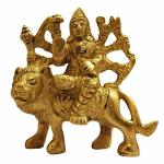 GURU JEE Brass Statue Durga MATA Rani Hindu Goddess Religious Idol Sculpture Gifts Showpiece Pooja Temple Mandir Home Decor