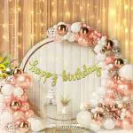 Festiko Rose Gold Balloons Garland Decoration Balloon Arch Garland Combo Kit, Pack Of 105 Items