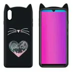 Lejaao Vivo V11 Pro Vivo 1804 3D Heart Design Black Rubber Mobile Back Cover