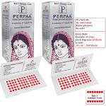 PERPAA Kumkum Red Round Bindi Book for Ladies Forehead Pack of 2-15 Flaps Each Box (Stick On) (05, Diameter 6mm)