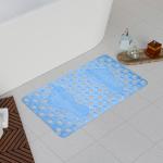 Kuber Industries Bath Mat | PVC Bathroom Mat | Shower Bath Mat | Hole Bath Tub Mat | Foot Massager Mat | Anti-Skid Shower Mat with Drain Holes | Sky Blue