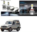 Feelitson White Car C6 H4 Compact Design 36W/3800Lm Led Headlight For Maruti Gypsy (Pack Of 2)