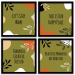 Vasl Engineered Wood, Paper Multicolor Home Sweet Quotes Framed - 11 X 11 Inch (Pack Of 4)