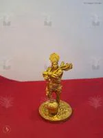 MAYRA Hanuman Idol Lord Hanuman Statue for Home Puja 4.5 Inch Hanuman Ji Murti Decorative Showpiece - 11.4 cm (Polyresin, Gold)