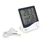 RCSP Plastic Body Digital Room Thermometer With Humidity Indicator, Clock Durable And Highly Accurate With Large LCD Display, Indoor And Outdoor Temperature Display For Home Office