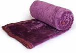 Relaxfeel Purple Plain Fur Double Blanket for Heavy Winter 225 x 250 cm