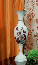 SANJARI Flower Vase Big Size Metal Pot for Living Room Corner & Home Decoration