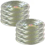 SHINI LIFESTYLE Stainless Steel Snack Plates/Quarter Plates Set/ Dinner Set/Steel Plates(Dia-19,8pc)