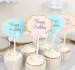 AMFIN (Pack of 4) Happy Birthday Cake Topper for Birthday, Decor Party, Kids Birthday - Multi