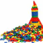 Grest DIY 75+ Pcs Colorful Learning Bullet Shape Building Blocks Toy Set for Kids