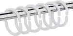 PINDIA C Shape Bathroom Shower Curtain Liner Hook Rings - Pack of 12, White(JIO-DC1704410)