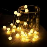 Gesto Globe Milky Ball LED String Lights Waterproof Fairy Crystal LED Serial Lights LED Lights for Home (warm white)