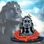 NAVYAKSH Polyresin Fiber Adiyogi Shiva Idol, Medium, Black, 1 Piece