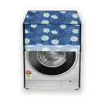 HIZING Waterproof washing machine cover Front Load with Water Pipe Hole Back Side Suitable for-6 kg, 6.5 Kg, 7 Kg, 7.5 Kg Floral Yellow print