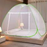 Evafly Mosquito Net for Double Bed King Size Foldable Machardani Polyester - Green