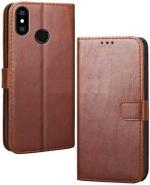 Clickaway Leather Finish Flip Cover for Coolpad Cool 5 Inside Pockets & Inbuilt Stand Wallet Style Back Case Magnet Closure (Brown)
