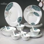 Swasha Opalware 33 Pieces Dinner Set, Premium and Designer Crockery Dinnerware Set (Microwave safe)